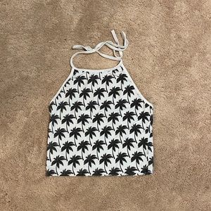 Pac Sun Palm Tree Graphic Crop Top
